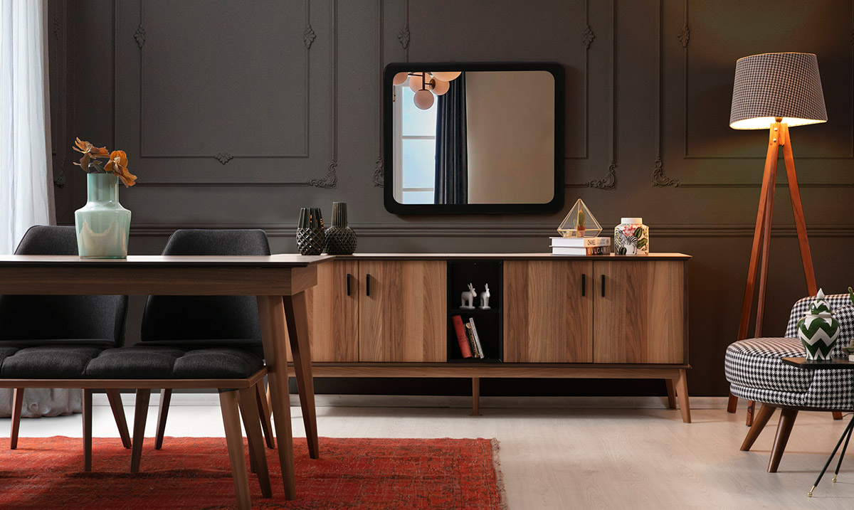 Oslo Ceviz Yemek Odası Takımı Yemek Odası