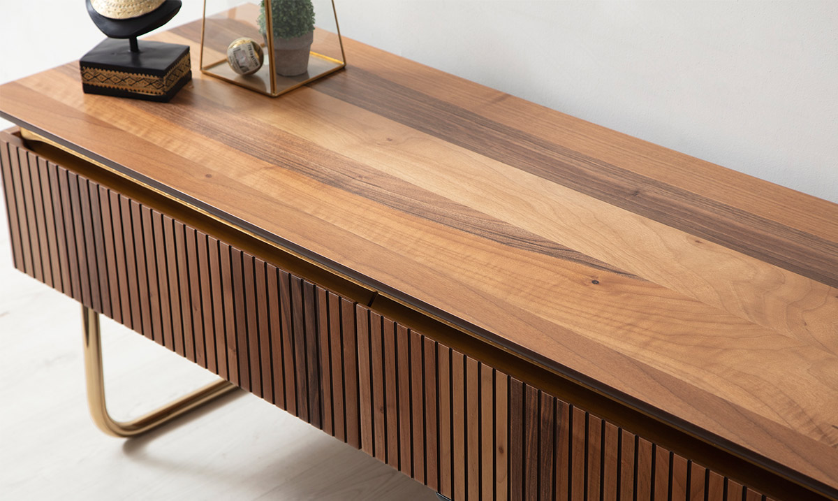 New Gloria Gold Metal Ayaklı TV Ünitesi TV Ünitesi