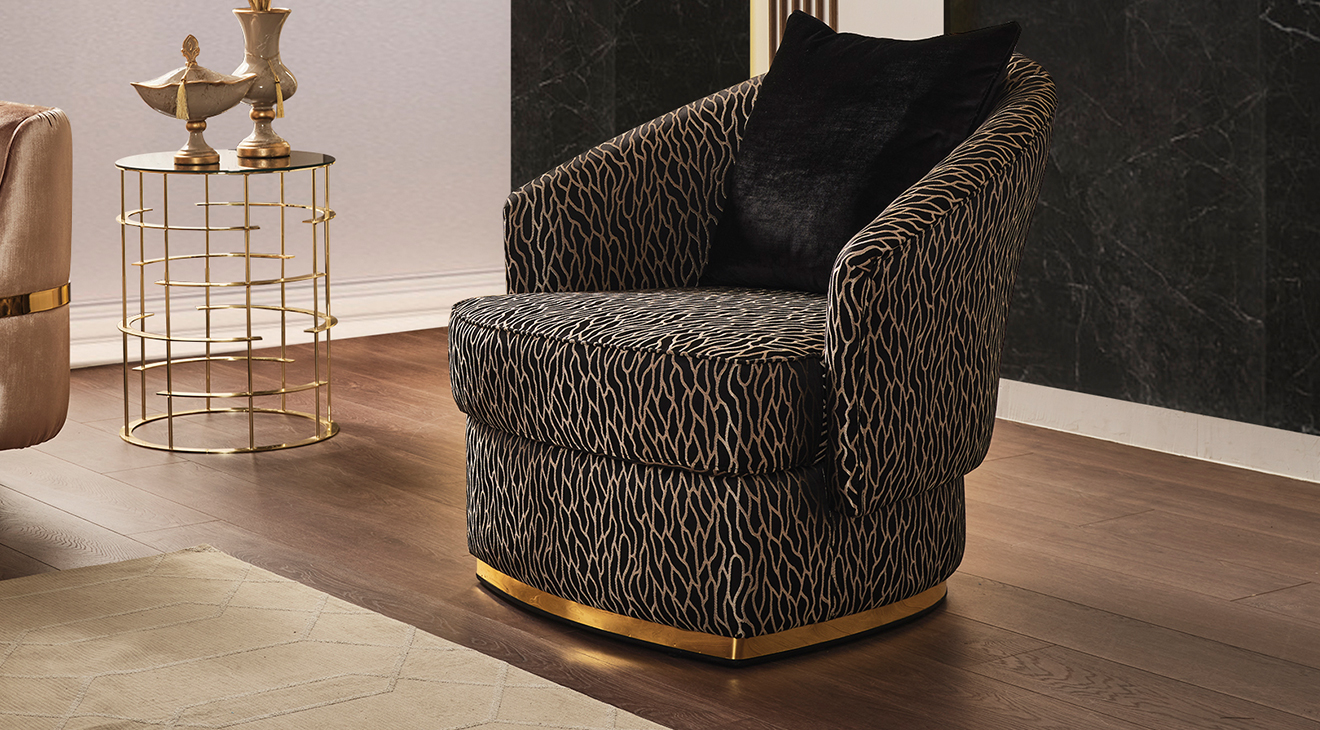 Calyon Luxury Gold Metal Ayaklı Koltuk Takımı Luxury Koltuk Takımı