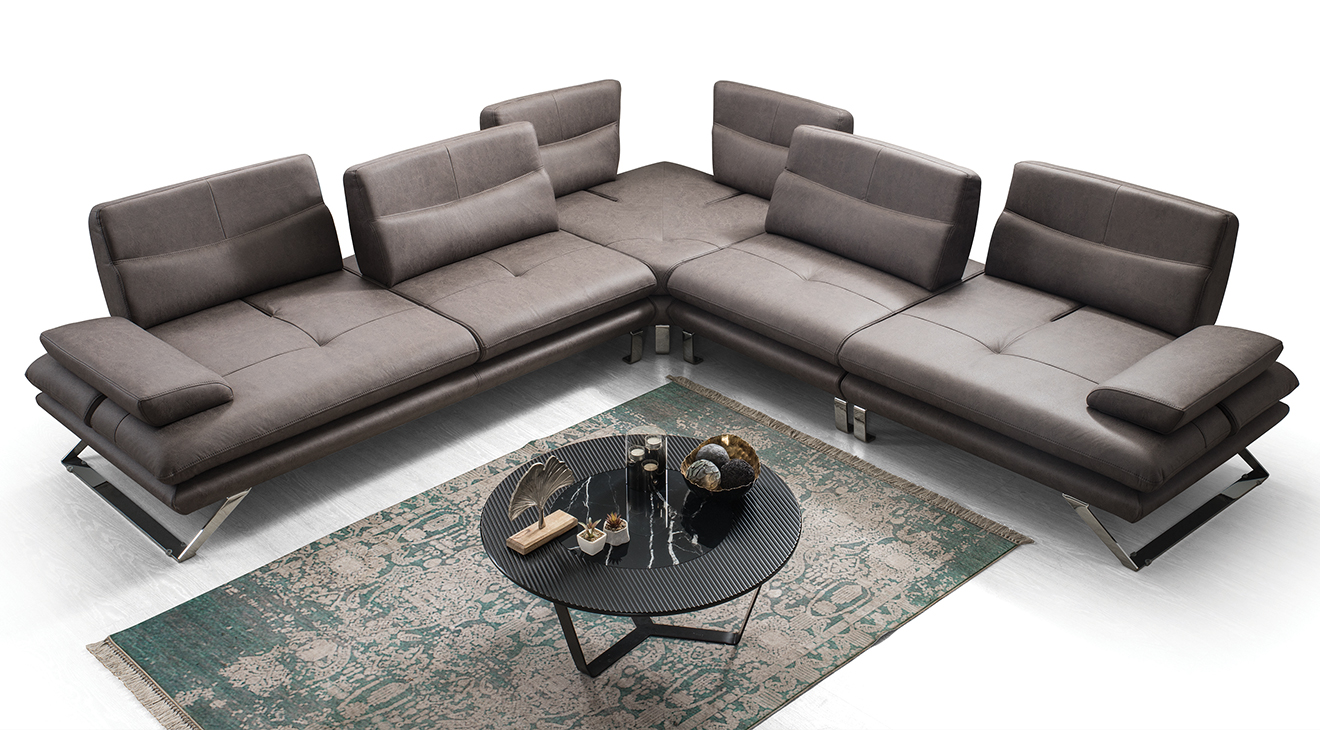 Polo Yataklı Gümüş Metal Ayaklı Köşe Koltuk Takımı Yataklı KöşeTakımları