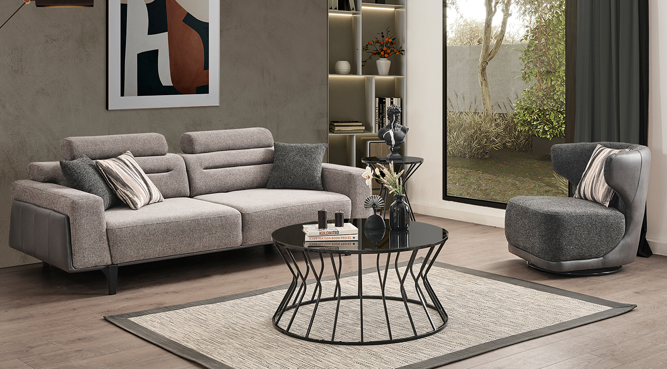 Oslo Gri Modern Koltuk Takımı Modern Koltuk Takımı