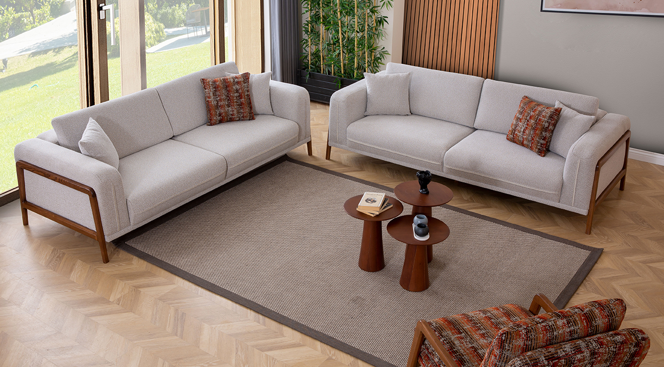 Mia Modern Ahşap Ayaklı Koltuk Takımı Modern Koltuk Takımı