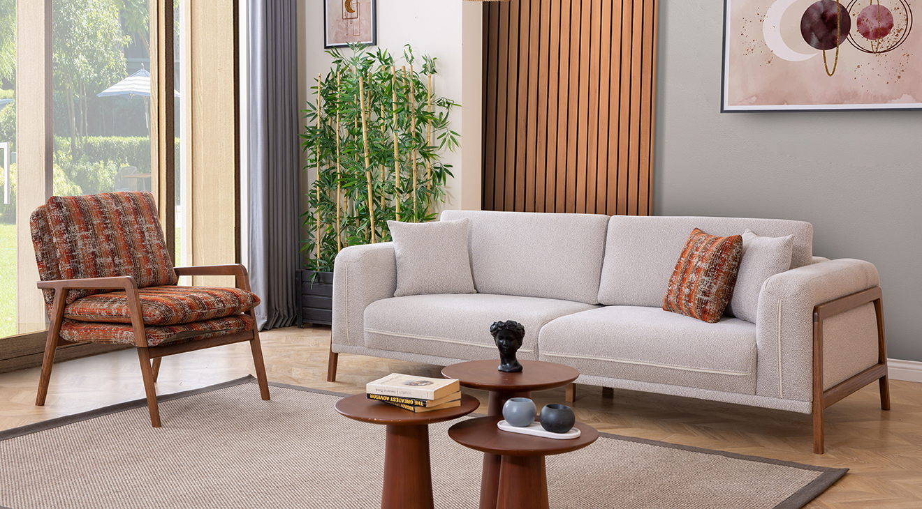 Mia Modern Ahşap Ayaklı Koltuk Takımı Modern Koltuk Takımı
