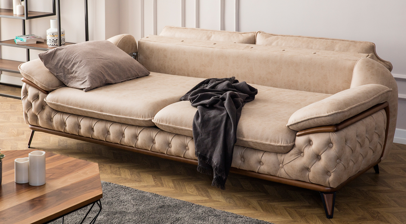 Jaguar Ahşap Ayaklı Yataklı Koltuk Takımı Yataklı Koltuk Takımları