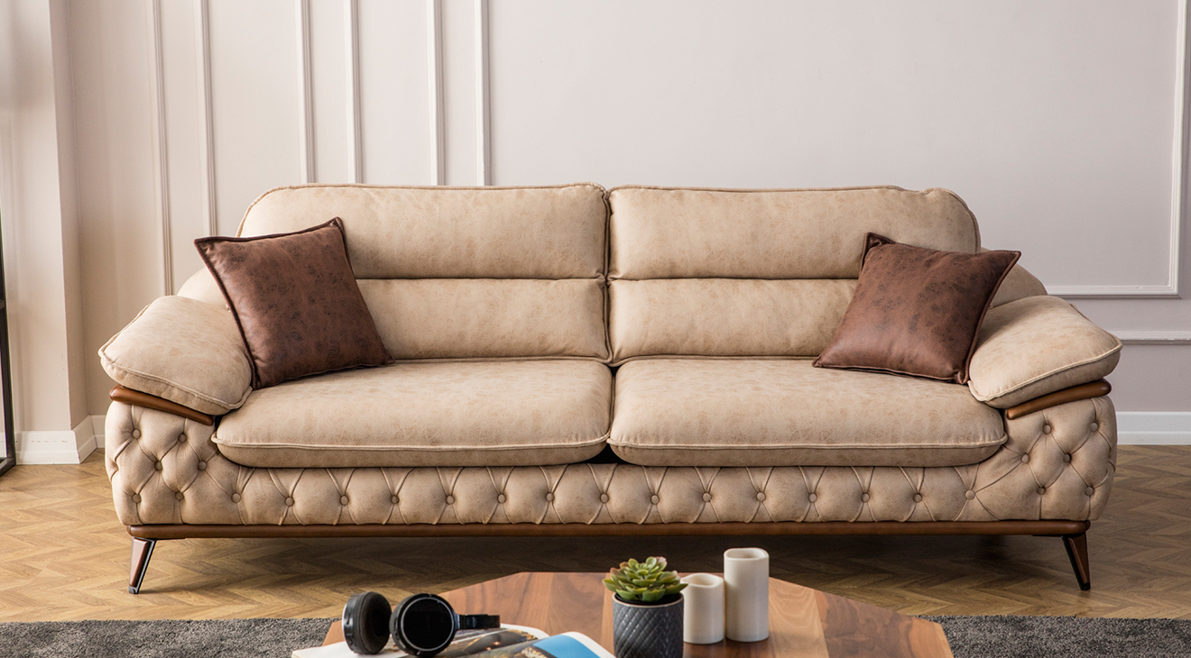 Jaguar Ahşap Ayaklı Yataklı Koltuk Takımı 2 Yataklı Koltuk Takımları