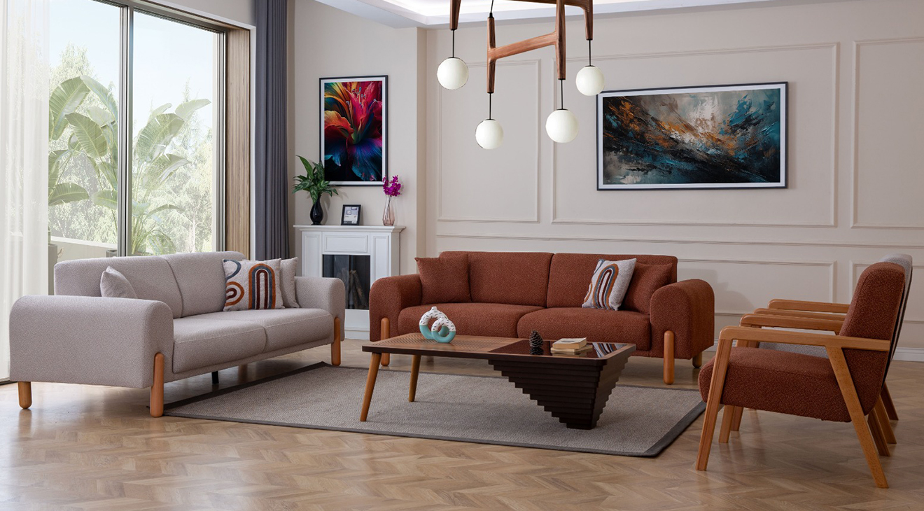 Bubble Ahşap Ayaklı Yataklı Koltuk Takımı Yataklı Koltuk Takımları