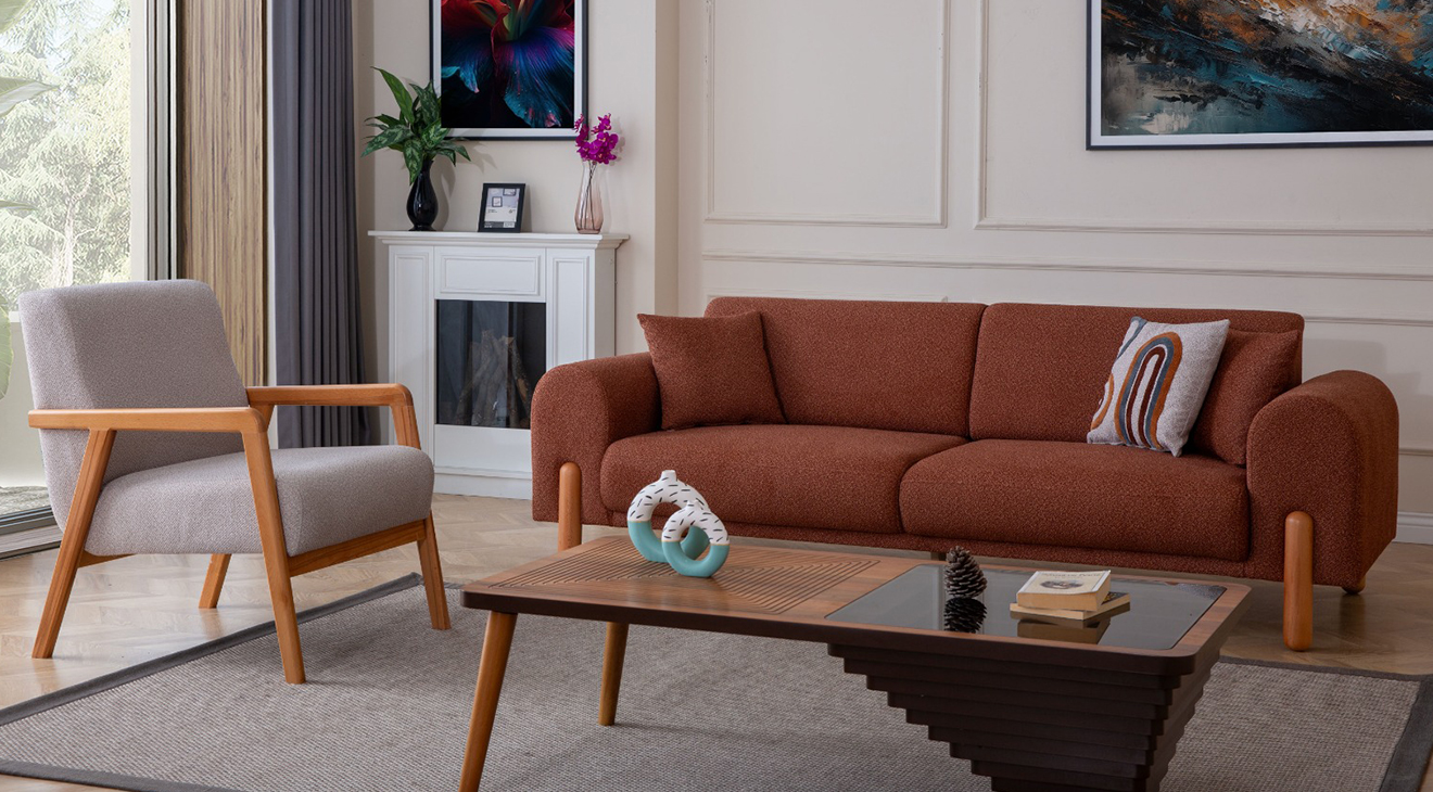 Bubble Ahşap Ayaklı Yataklı Koltuk Takımı Yataklı Koltuk Takımları