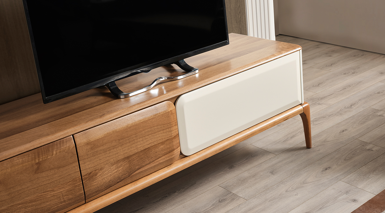 Trend Ahşap Ayaklı Modern Tv Ünitesi TV Ünitesi