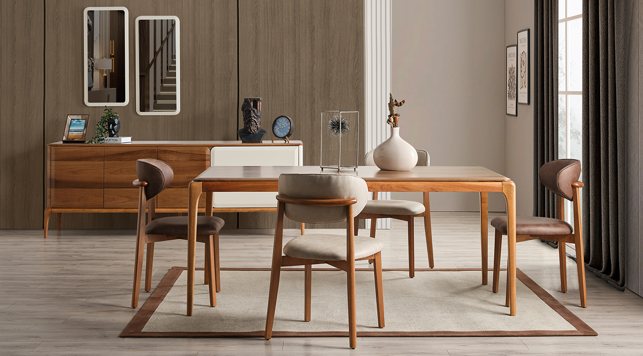 Trend Ahşap Ayaklı Modern Yemek Odası Takımı Yemek Odası