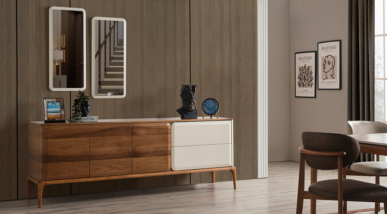 Trend Ahşap Ayaklı Modern Yemek Odası Takımı Yemek Odası