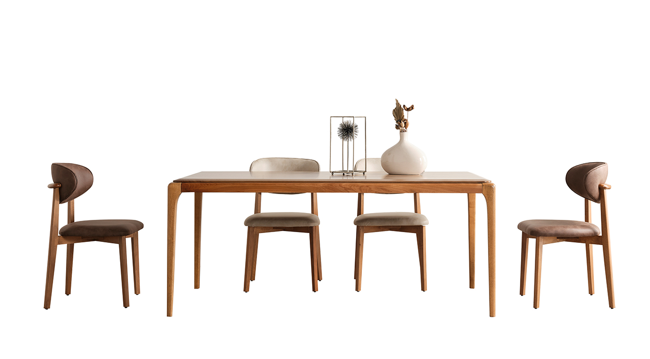 Trend Ahşap Ayaklı Modern Yemek Odası Takımı Yemek Odası