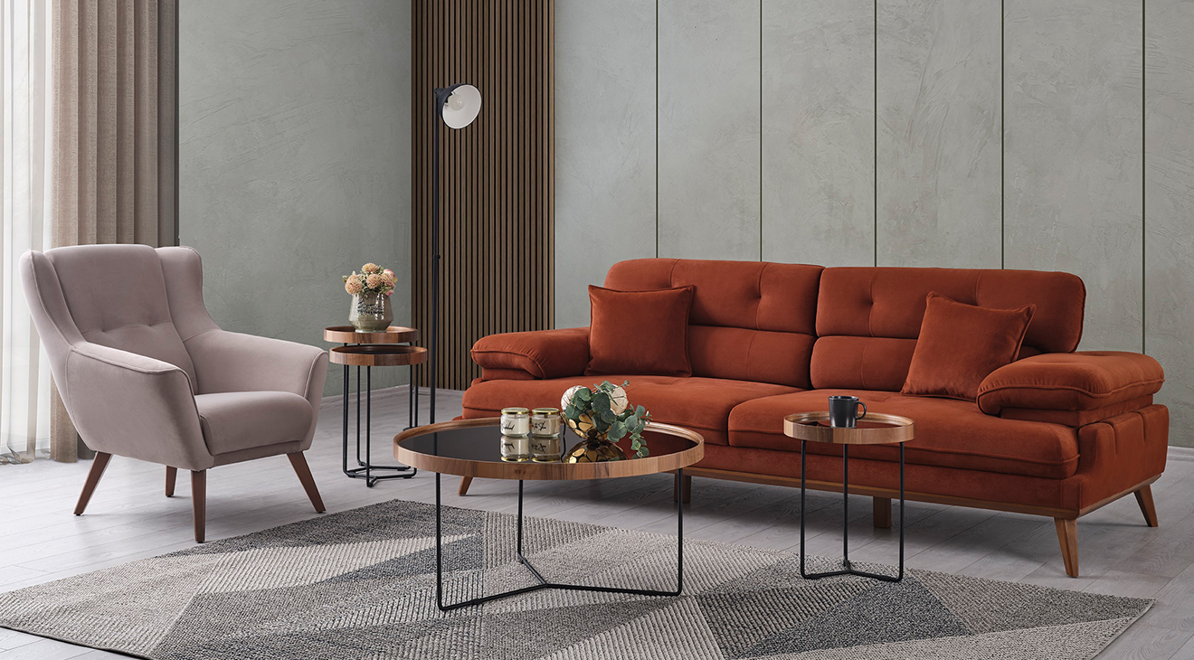 Bella Ahşap Ayaklı Yataklı Koltuk Takımı Yataklı Koltuk Takımları