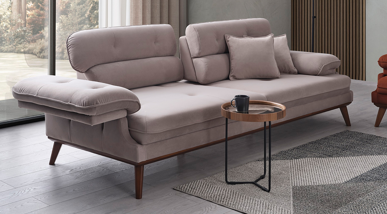 Bella Ahşap Ayaklı Yataklı Koltuk Takımı Yataklı Koltuk Takımları