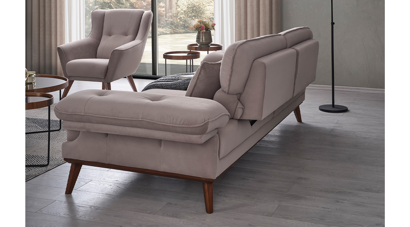 Bella Ahşap Ayaklı Yataklı Koltuk Takımı Yataklı Koltuk Takımları