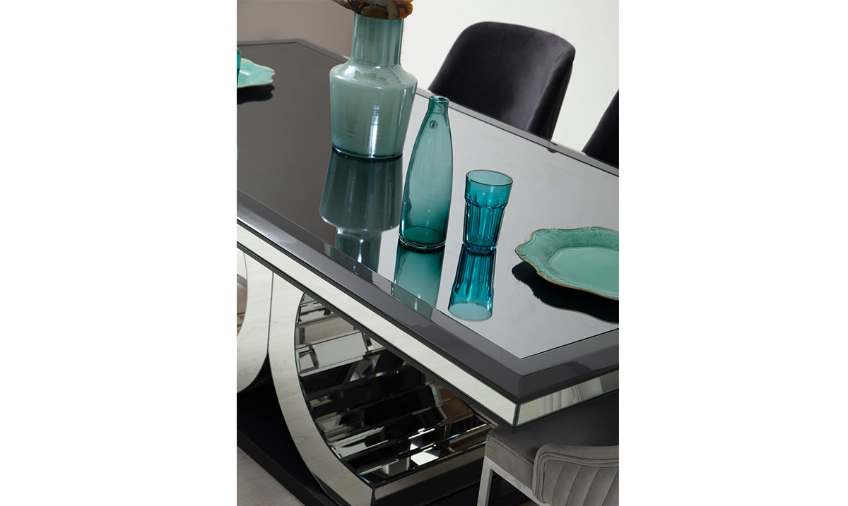 Jaguar Aynalı Metal Ayaklı Yemek Odası Takımı Yemek Odası