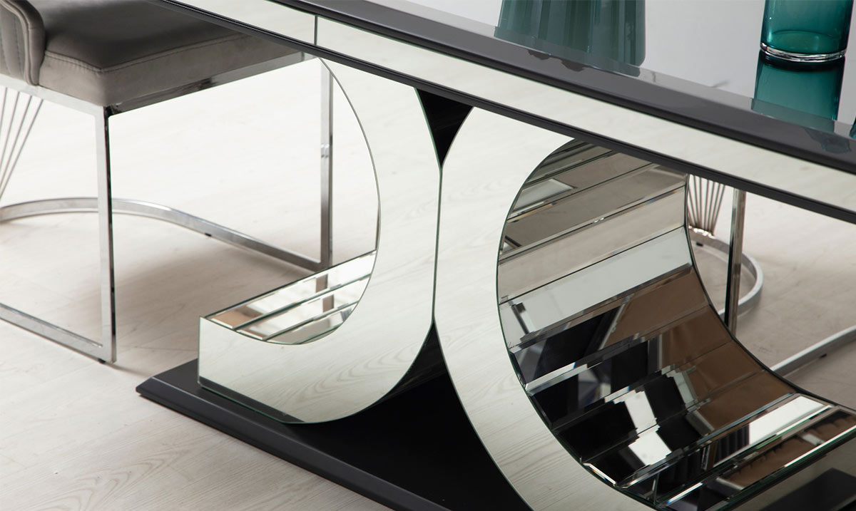 Jaguar Aynalı Metal Ayaklı Yemek Odası Takımı Yemek Odası