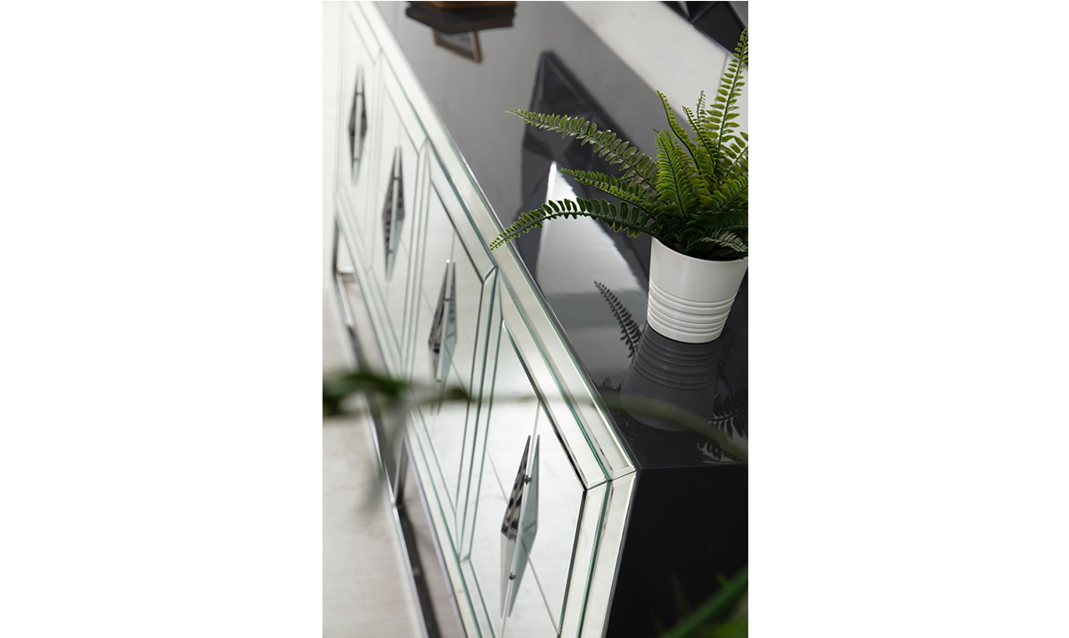 Jaguar Aynalı Metal Ayaklı Yemek Odası Takımı Yemek Odası