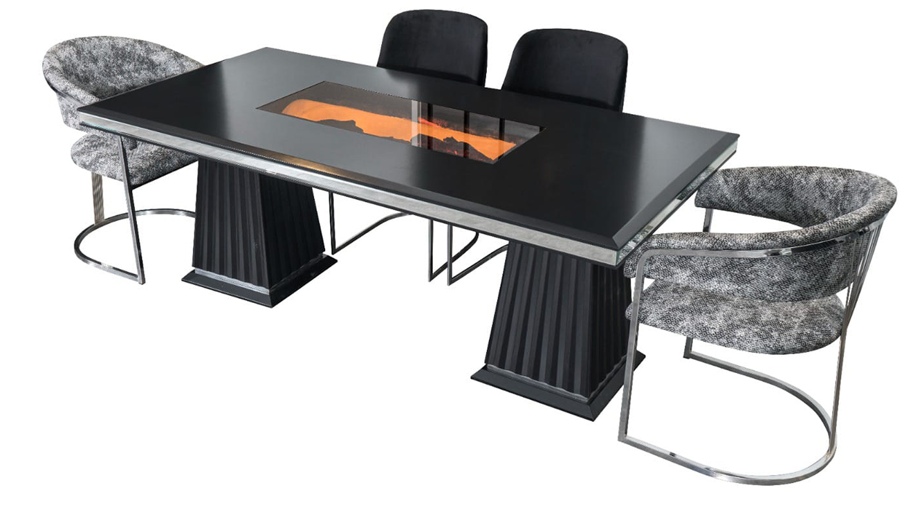 Mustang Gümüş Metal Ayaklı Yemek Odası Takımı Yemek Odası