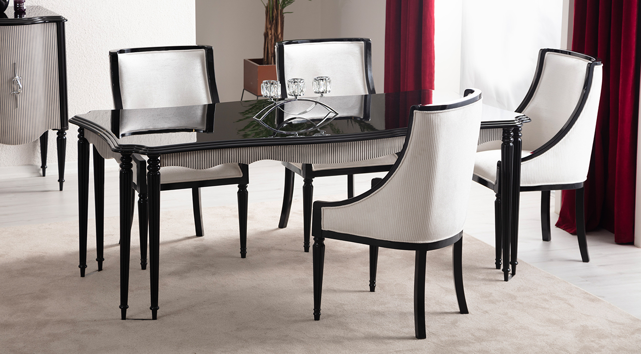 Maserati Ahşap Ayaklı Yemek Odası Takımı Yemek Odası