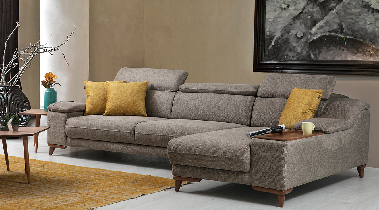 Mustang Relax Motorlu USB Girişli Köşe Koltuk Takımı Motorlu Köşe Takımları