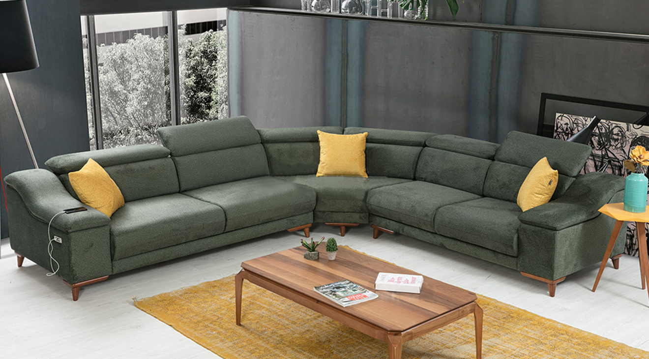 Mustang Motorlu USB Girişli Köşe Koltuk Takımı Motorlu Köşe Takımları