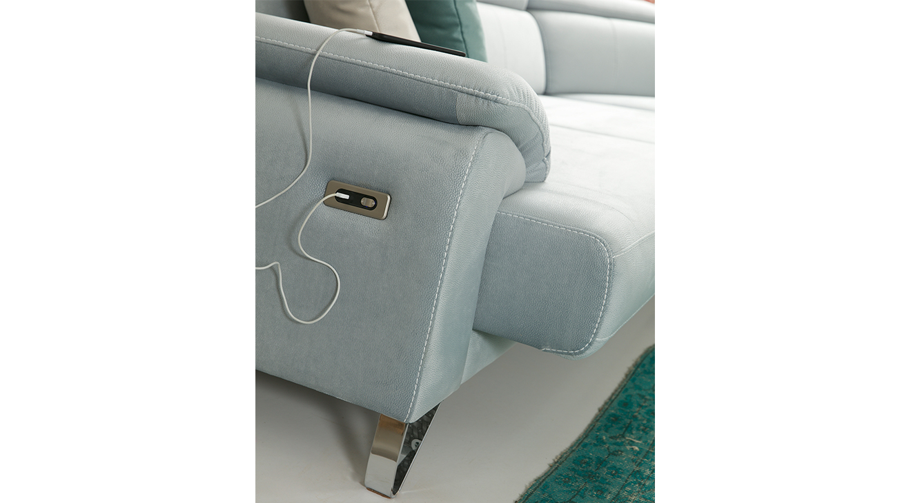 Oscar Relax Motorlu USB Girişli Köşe Koltuk Takımı Motorlu Köşe Takımları