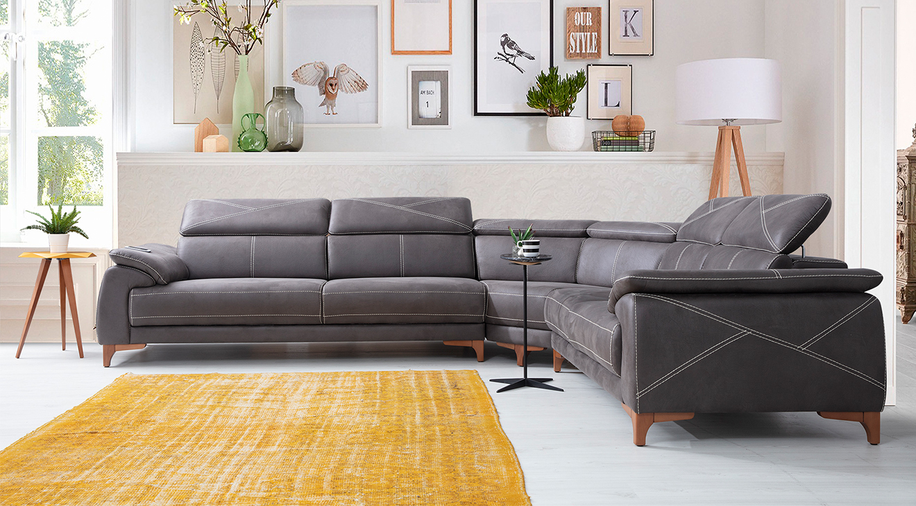 Oscar Motorlu USB Girişli Köşe Koltuk Takımı Motorlu Köşe Takımları