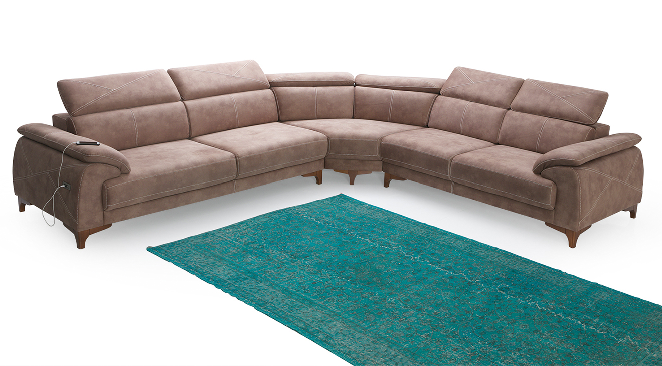 Oscar Motorlu USB Girişli Köşe Koltuk Takımı 2 Motorlu Köşe Takımları