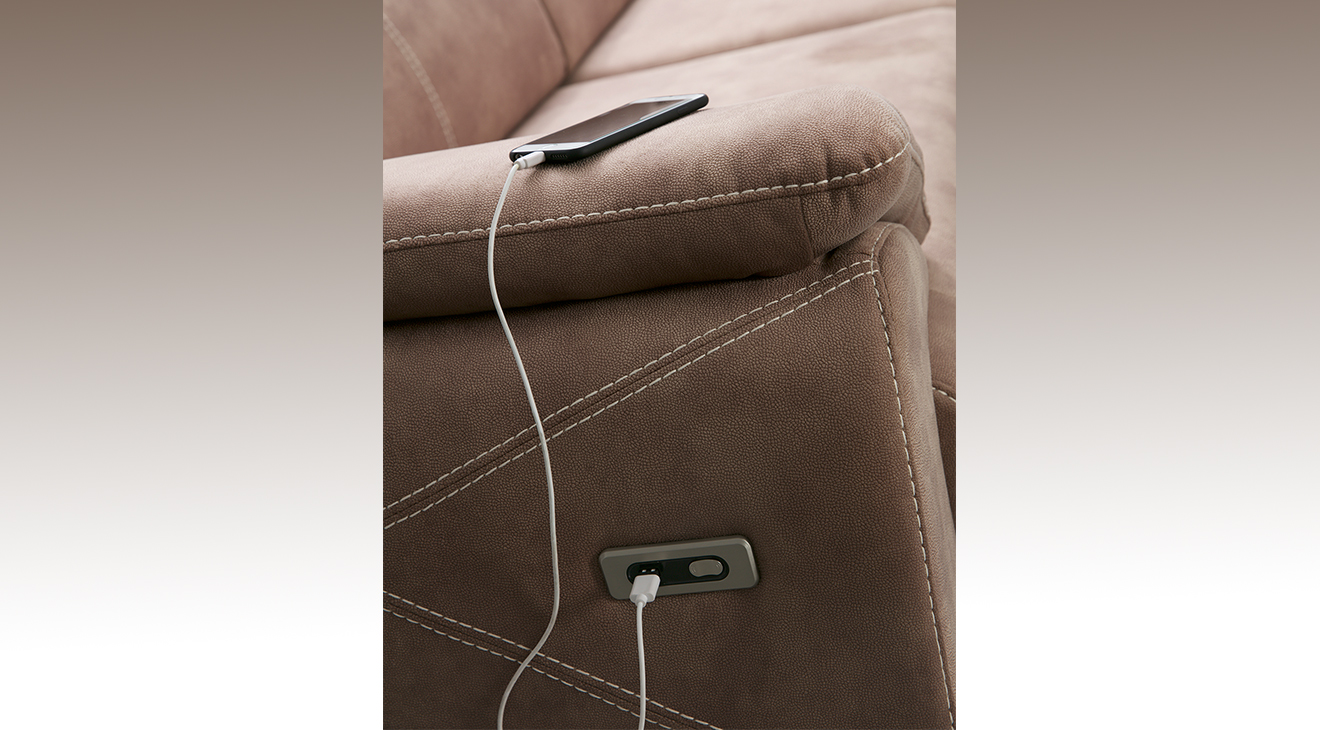 Oscar Motorlu USB Girişli Köşe Koltuk Takımı 2 Motorlu Köşe Takımları