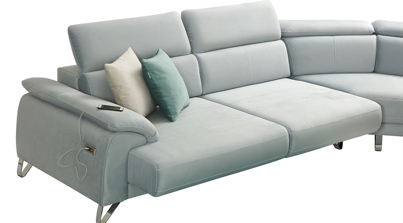 Oscar U Motorlu USB Girişli Köşe Koltuk Takımı 3 Motorlu Köşe Takımları