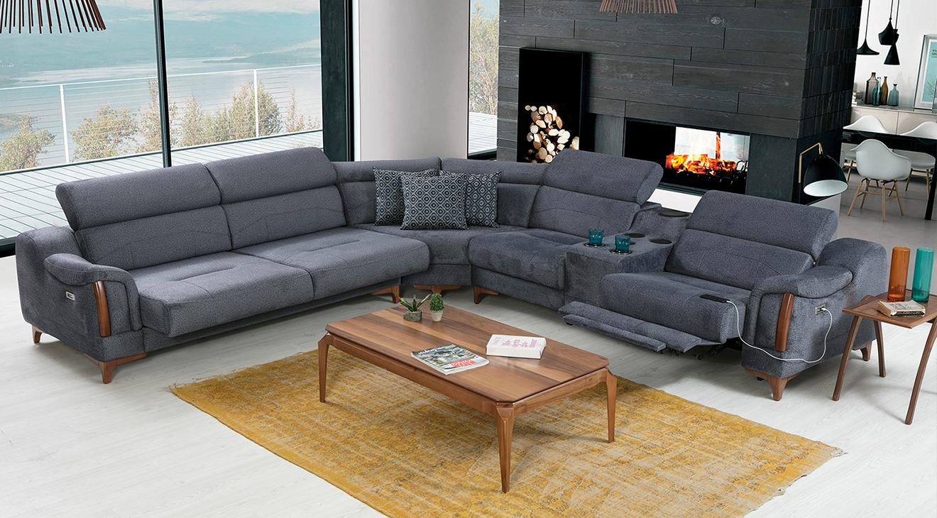 Rio Motorlu Ses Sistemli USB Girişli Köşe Koltuk Takımı Motorlu Köşe Takımları