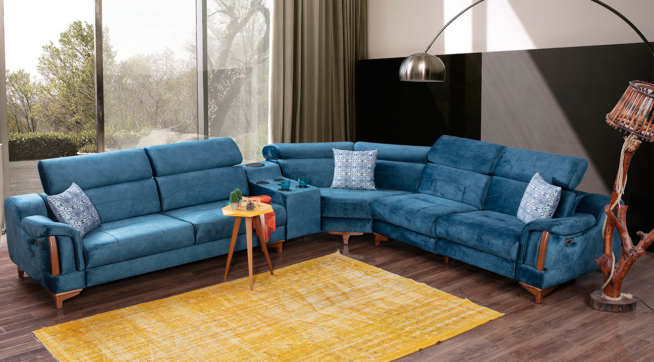 Rio Motorlu Ses Sistemli USB Girişli Köşe Koltuk Takımı 2 Motorlu Köşe Takımları