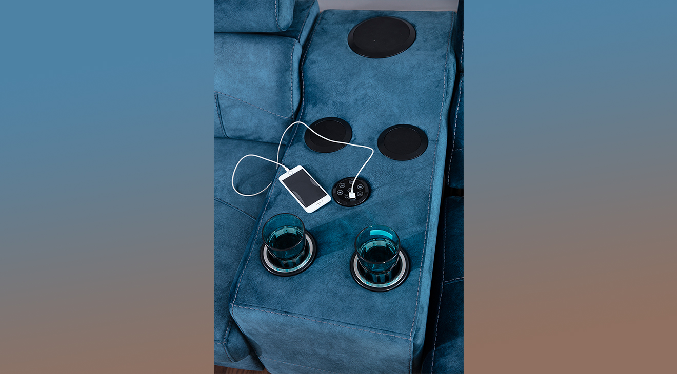 Rio Motorlu Ses Sistemli USB Girişli Köşe Koltuk Takımı 2 Motorlu Köşe Takımları