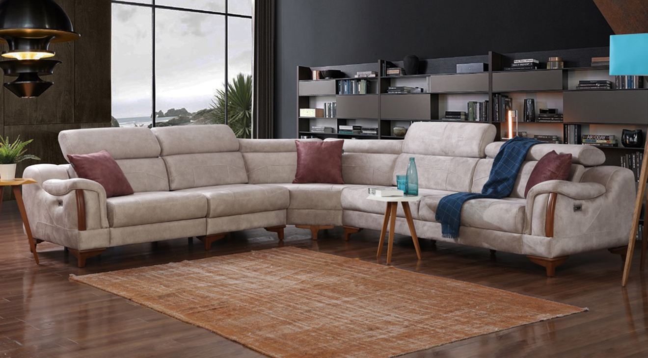 Rio Motorlu Ses Sistemli USB Girişli Köşe Koltuk Takımı 3 Motorlu Köşe Takımları