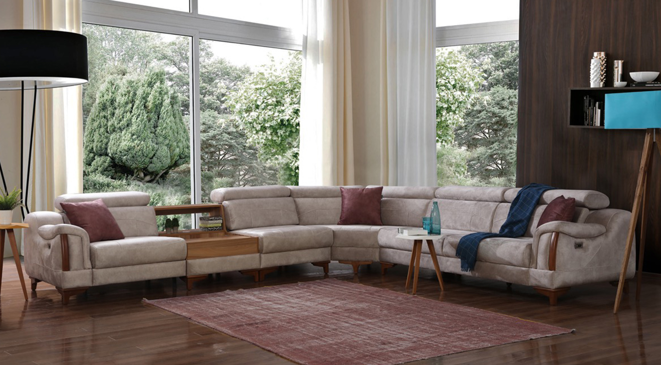 Rio Motorlu Ses Sistemli USB Girişli Köşe Koltuk Takımı 3 Motorlu Köşe Takımları