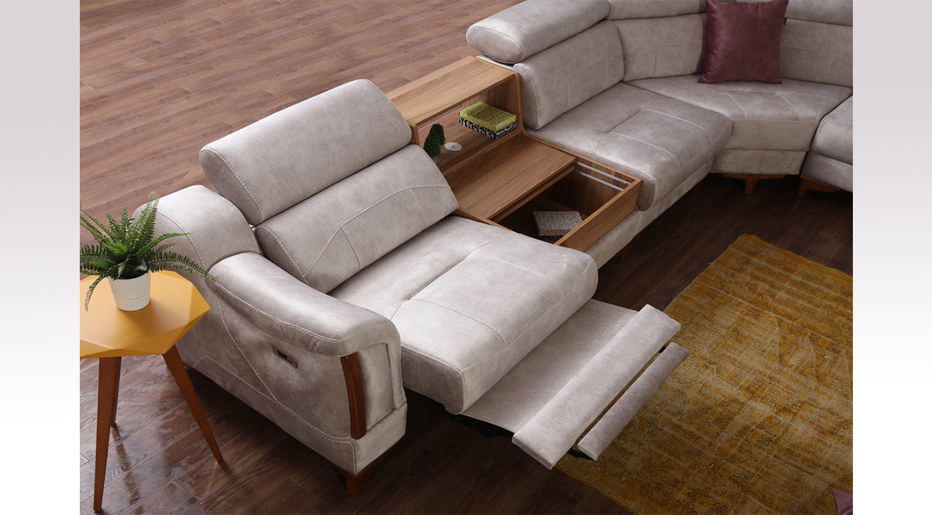 Rio Motorlu Ses Sistemli USB Girişli Köşe Koltuk Takımı 3 Motorlu Köşe Takımları