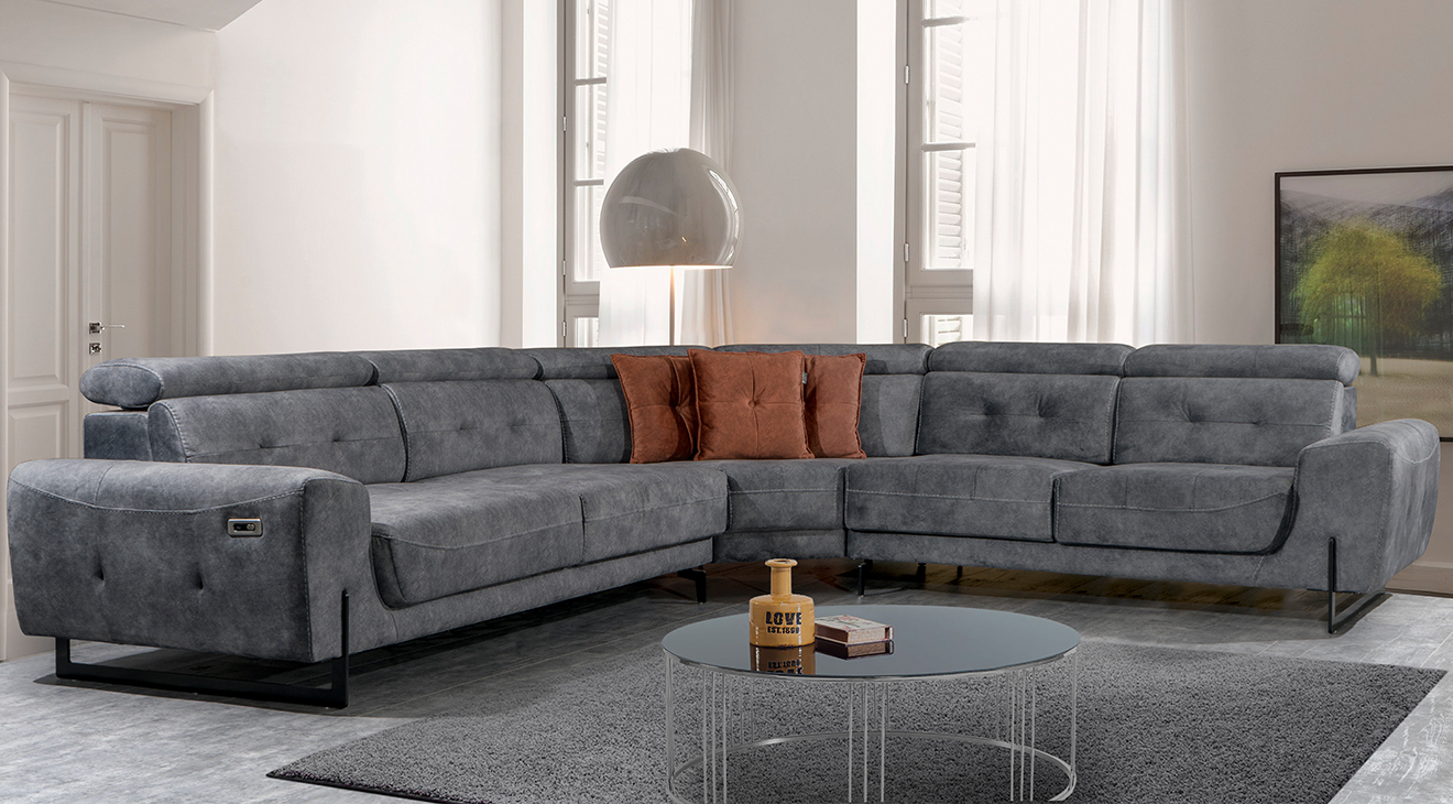 Lora Standart USB Girişli Köşe Koltuk Takımı Motorlu Köşe Takımları