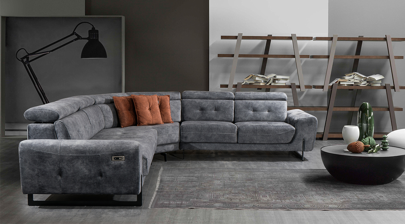 Lora Standart USB Girişli Köşe Koltuk Takımı Motorlu Köşe Takımları