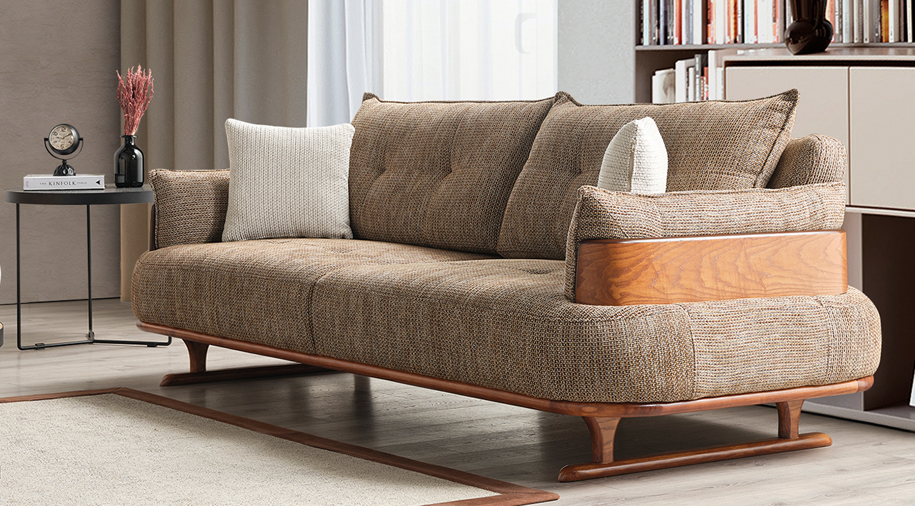 Arin Ahşap Ayaklı Yataklı Koltuk Takımı Yataklı Koltuk Takımları