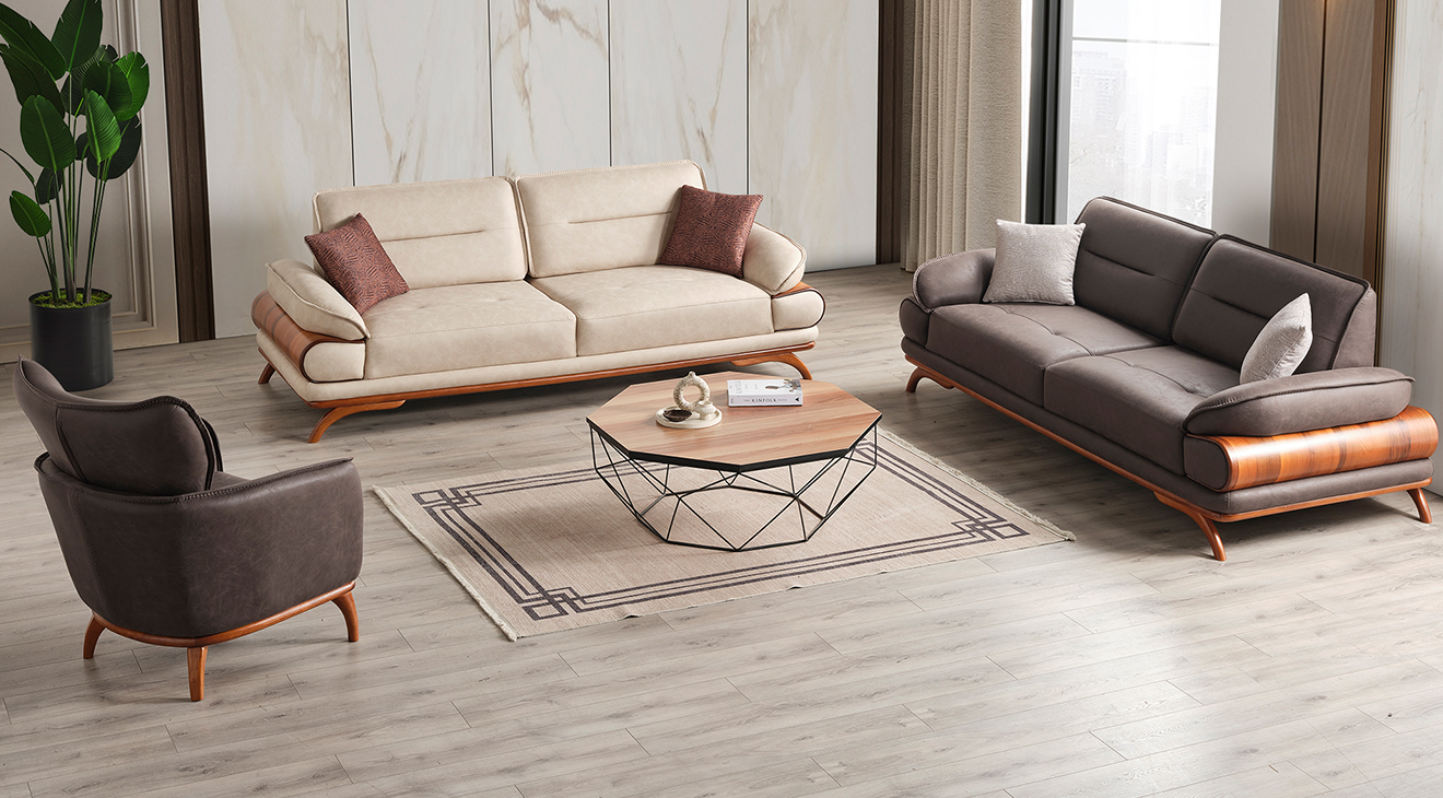 New Oslo Ahşap Ayaklı Yataklı Koltuk Takımı Yataklı Koltuk Takımları