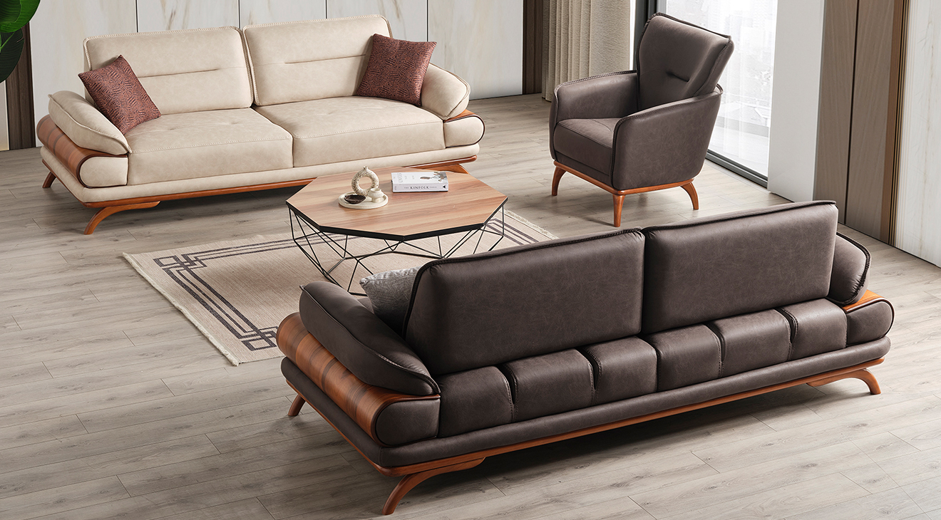 New Oslo Ahşap Ayaklı Yataklı Koltuk Takımı Yataklı Koltuk Takımları