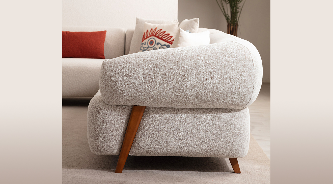 Cardea Modüllü Ahşap Ayaklı Köşe Koltuk Takımı Köşe Koltuk