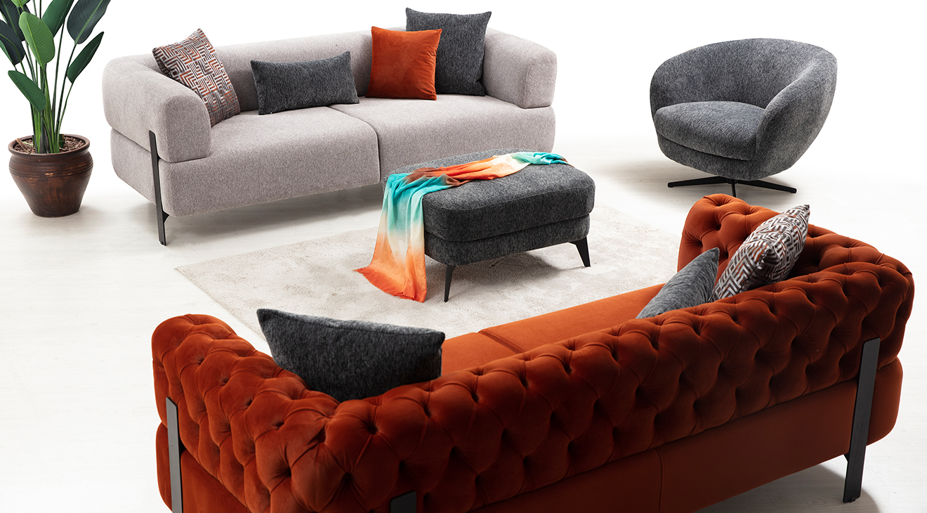 Cratos Modern Metal Ayaklı Koltuk Takımı Modern Koltuk Takımı