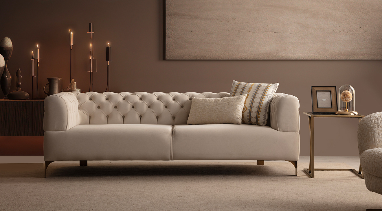 Cratos Modern Antik Metal Ayaklı Koltuk Takımı Modern Koltuk Takımı