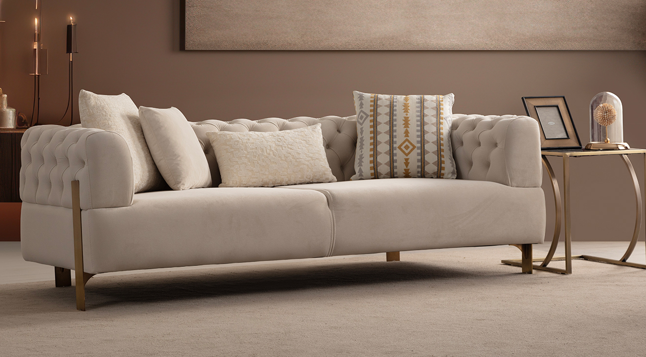 Cratos Modern Antik Metal Ayaklı Koltuk Takımı Modern Koltuk Takımı