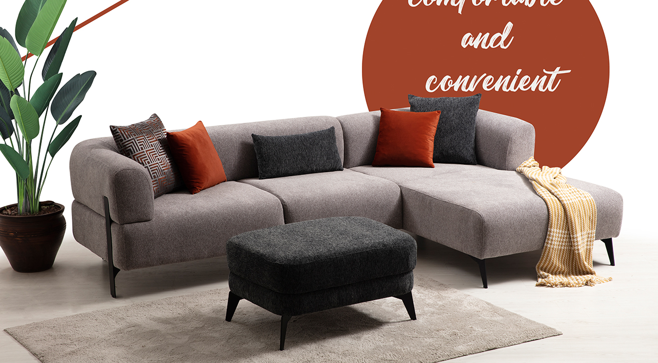 Cratos Kapitone Kanepeli Köşe Koltuk Takımı Köşe Koltuk