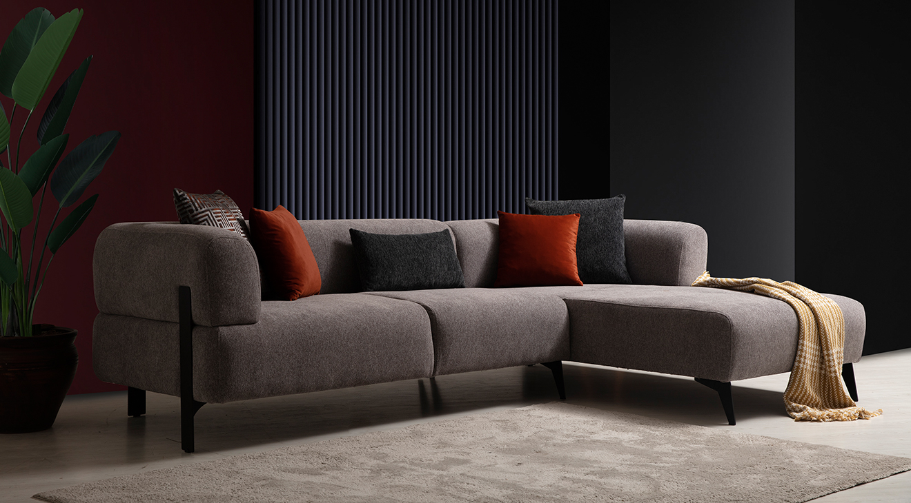 Cratos Kapitone Kanepeli Köşe Koltuk Takımı Köşe Koltuk