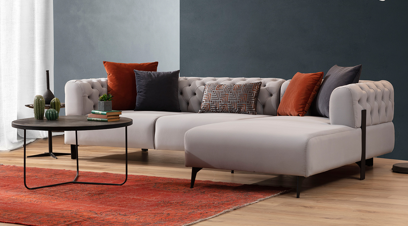 Cratos Kapitone Köşe Koltuk Takımı Köşe Koltuk