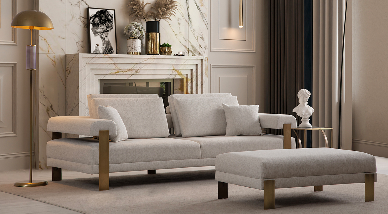 Deep Living Antik Metal Ayaklı Koltuk Takımı Koltuk Takımı