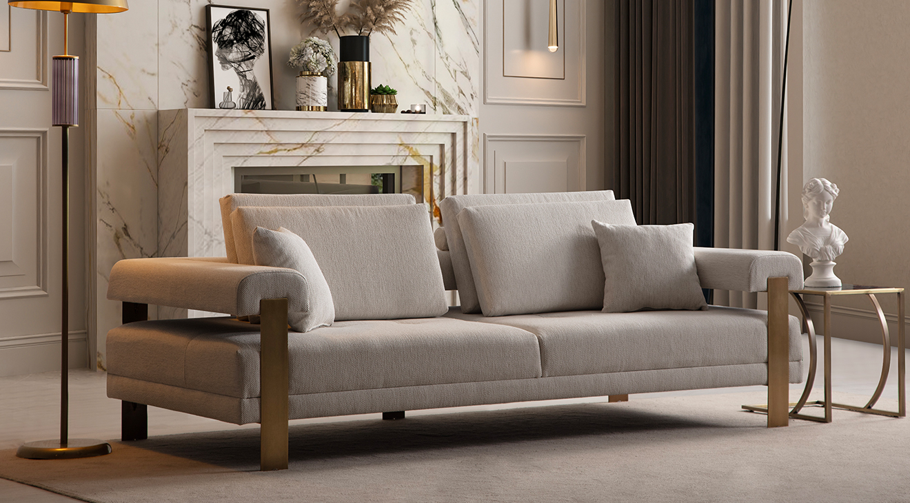 Deep Living Antik Metal Ayaklı Koltuk Takımı Koltuk Takımı